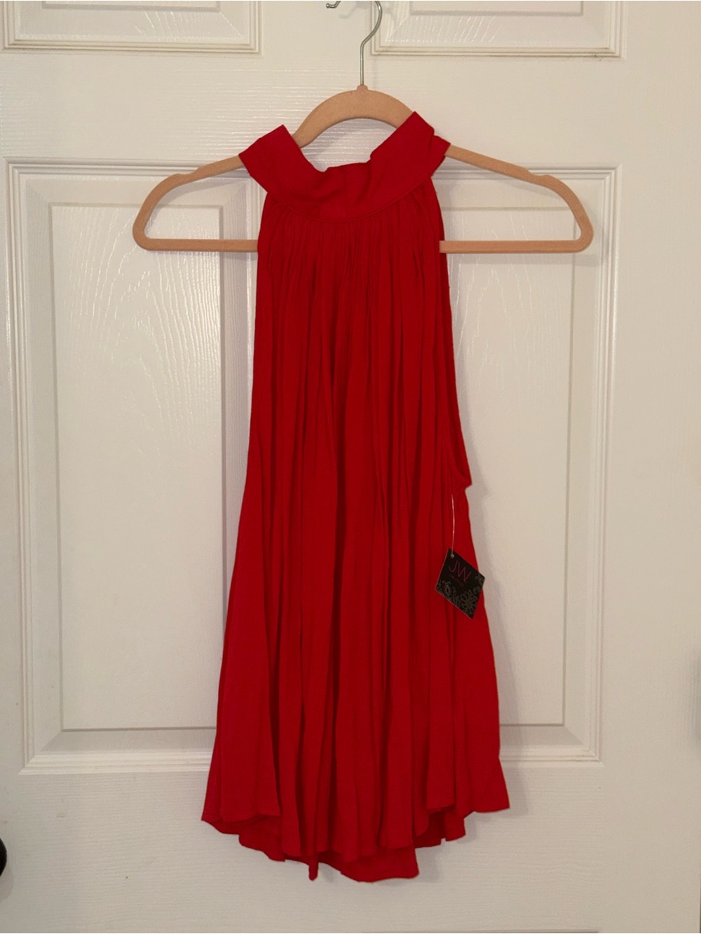 Red High-Neck High-Low Dress - Unbranded